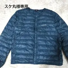 美品　mont-bell スペリオダウン　ラウンドネックジャケット　緑青系　M