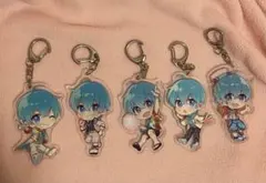 青い髪のキャラクター アクリルキーホルダー 5個セット