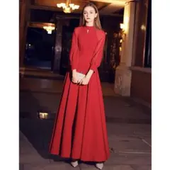 ミートスウィート　パーティードレス ロングドレス　レッド　Mサイズ