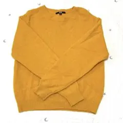 UNIQLO マスタード 長袖ニットセーター S毛100%