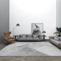 高級 ラグ カーペット 200x340㌢ グレー モダン Indoorplus