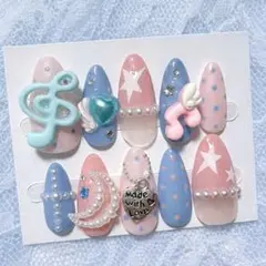 【現品】ネイルチップ　y2k ドット　ウィッシュコア　平成　ゆめかわ　音符