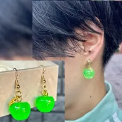 グリーンアップル　ピアス（大）
