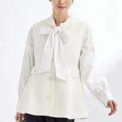 美品 グリーンレーベルリラクシング ペプラム ジレ ツイード セレモニー 七五三