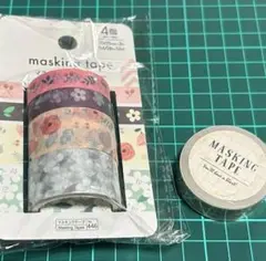 マスキングテープ 4個セット 花柄