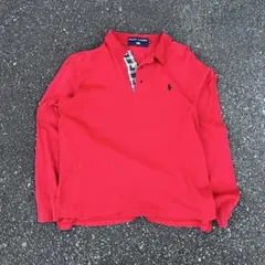 90s 超希少Ralph Lauren Polo sport 赤 ポロシャツ短丈