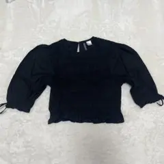 H&M ブラック シャーリングブラウス Mサイズ