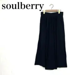 Soulberry レディース 黒 ワイドパンツ ゆったり 体型カバー 美脚のサムネイル