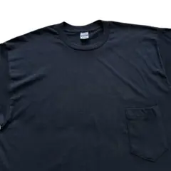黒 無地 80's USA製 Health Knit ポケットTシャツ XXLのサムネイル