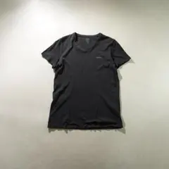 DIESEL Vネック ロゴプリント カットソー ブラックTシャツ /OW129 