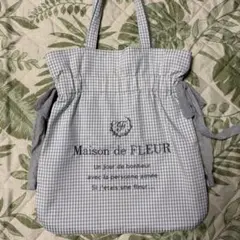 グレー ギンガムチェック トートバッグ