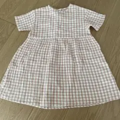 tete a tete 半袖　ワンピース　チェック　90