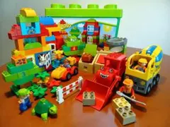【中古】レゴデュプロ LEGODuplo 緑のコンテナと働く車