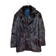 値下げ　毛皮コート　ファーコート　ブラウン
