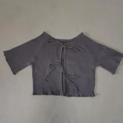 グレー 半袖ニット Lサイズ　カーディガンのみ　未使用　リバーシブル