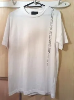 アトリエサブメン メンズM ホワイト両面デザインプリント丸首Tシャツ