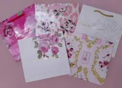 ジーザスディアマンテ♡ショッパー 紙袋 5枚セット♡薔薇柄 豹柄 ピンク