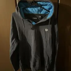 CHAPS フード付きパーカー グレー/青