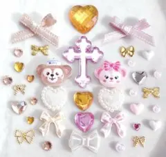 ネイルパーツ パール ハート かわいい くま 量産ネイル ゴールド 212