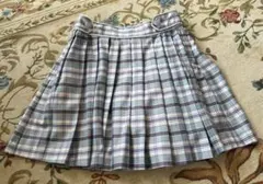 メゾピアノジュニア ハートボタン プリーツ チェック スカパン S140