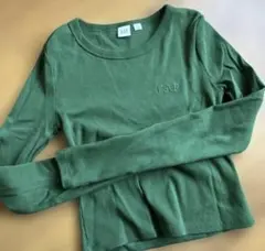 リブ クロップド GAPロゴ クルーネックTシャツ