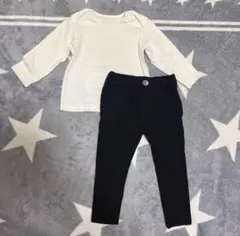 ベビー　白　長袖　Tシャツ　ロンT 黒　パンツ　コムサ　しまむら　80 90