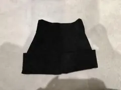 黒 コーデュロイ ニット帽　　猫耳　新品同様