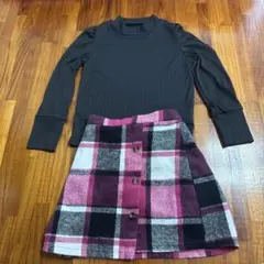 チェック柄スカートセット　130センチ