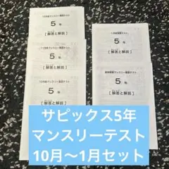 SAPIX サピックス 5年 マンスリーテスト 夏期10.11.12.1月セット