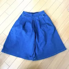【新品】デニム裏起毛膝丈パンツ（140）