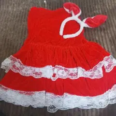 サンタコスプレウサギ耳付き