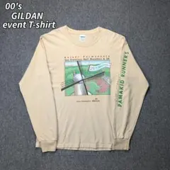 00s GILDAN Tシャツ ロンT イベントTee 長袖 ベージュ 古着 Mのサムネイル