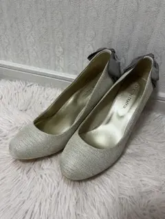 オリエンタルトラフィック　パンプス　ホワイト　リボン　デート　結婚式　清楚　上品