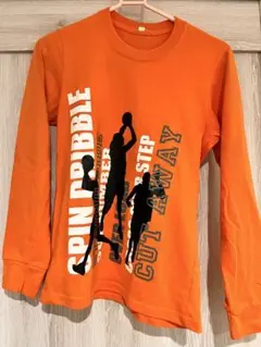 オレンジ バスケットボール 長袖カットソー