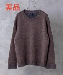 DOOPZメランジ クルーネック ニット ブラウン モカ 美品