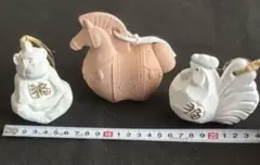 干支の陶器置物セット（猿・馬・鶏）