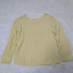 イネド ニットセーター Vネック Mサイズ レモンイエロー