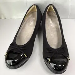しまむら　CLOSSHI クロッシー　リボンパンプス　ウェッジソール　24.5㎝