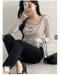 GRL 3Wayドレープカシュクールトップス dk1571 グレージュ