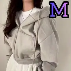 裏起毛 パーカー クロップドパーカー ジップアップ フード付き レディース