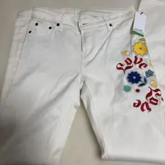 lucien pellat-finet 刺繍 ホワイトデニムパンツのサムネイル