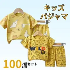 884　恐竜パジャマ 100cm 半袖2枚セット　子ども ルームウェア セール