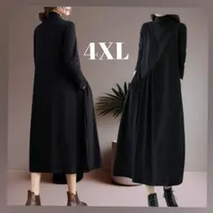 ハイネック 원피스 Aライン ロング 원피스 ゆったり スカート