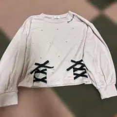 ALGY ピンク リボンデザイン 長袖カットソー