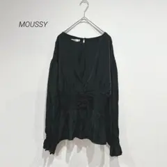 マウジー ブラウス 長袖 チュニック 秋 黒 シンプル 無地 カジュアル