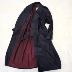 【マキシ丈】アクアスキュータム☆パープル　ボルドー　トレンチコート　ベルト付