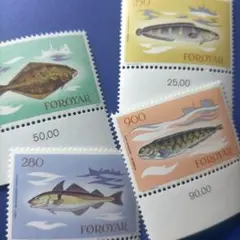 5149 外国切手 フォロー諸島 1983年 魚類 海の生き物 4種セット