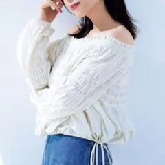 新品タグ付き マーレット MAJORELLE BLOUSE スモッキングブラウス