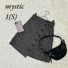 《ミスティック》膝丈スカート/グレンチェック柄/フェミニン/サイズ1(S相当)