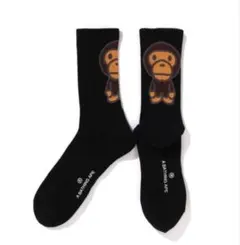 新品 A BATHING APE エイプ 靴下 ソックス ブラック